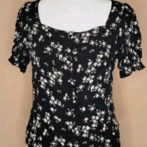 Elodie Button Front Blouse Tee Womens XS XSMALL Nordstrom Rack Square Neck